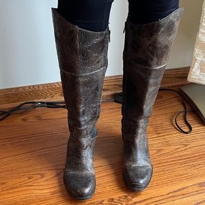 Steven by Steve Madden Brown Textured Boots